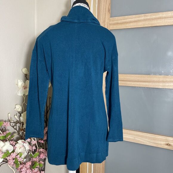 CAROLYN TAYLOR Turquoise Knit Pullover Sweater Turtle Neck Women Size Large - Picture 4 of 8